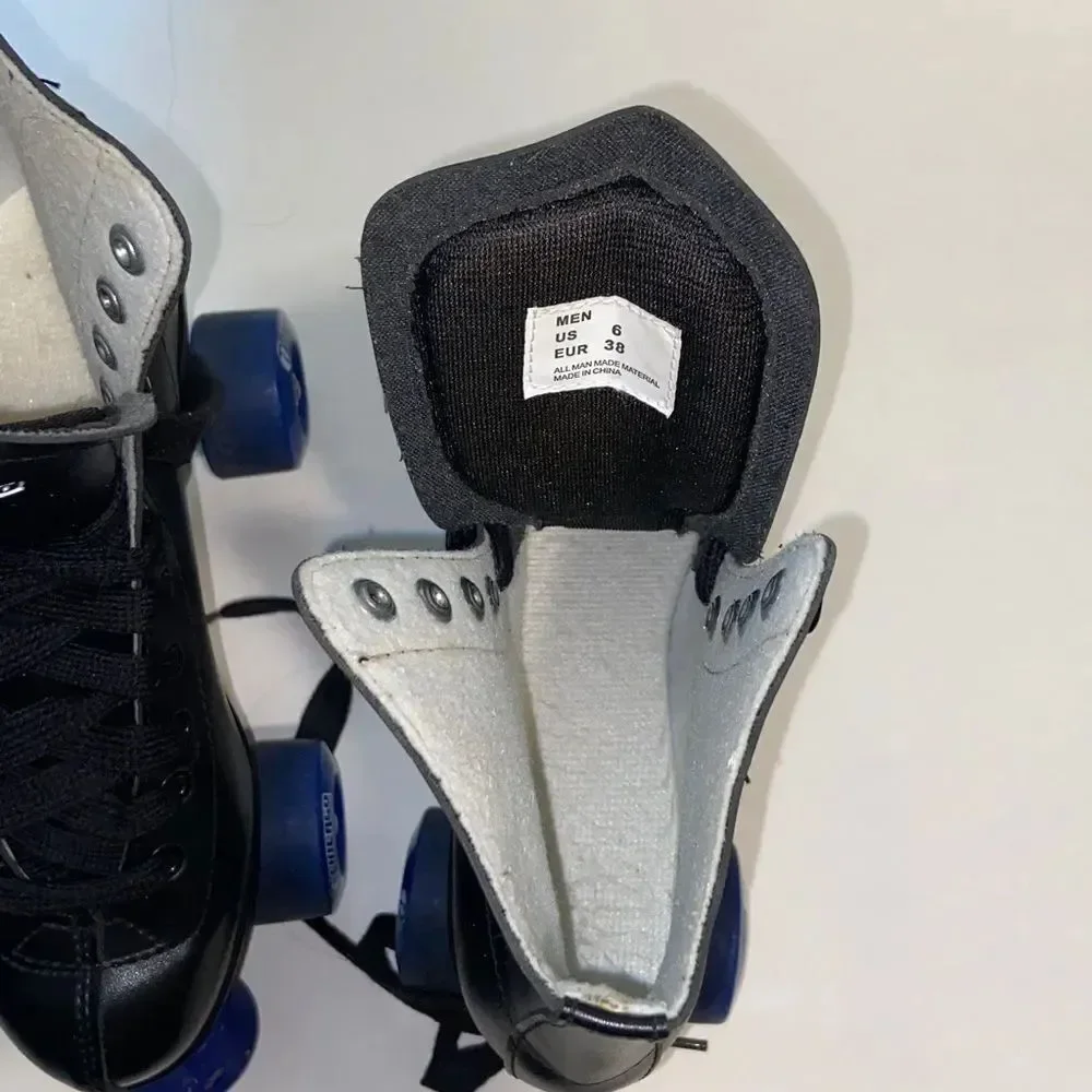 Chicago Black Roller Skates with Blue Wheels